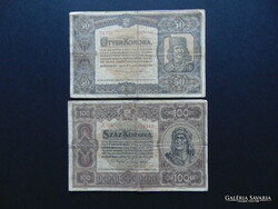 50 korona 1920 - 100 korona 1920 LOT !