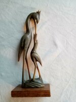 Crane bird sculpture made of horn