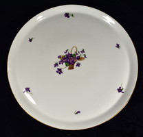 Art deco round large tray with French violet pattern