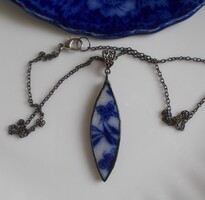 Necklace made of antique English faience - handmade