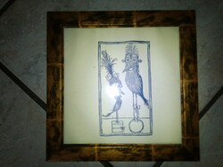 Framed picture by arnold gross - birds - on original watermarked paper
