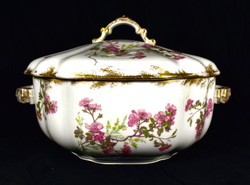 Fabulous and big! Antique French porcelain soup bowl with lid!