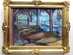 Gráber Margit ( 1895 - 1993 ) . A csónak kölcsönző .