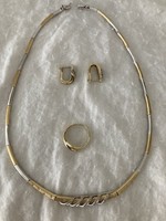 Gold jewelry set / 14k yellow-white gold set, 24g