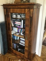 Biedermeier single-door glass shelf (book) cabinet in pair (2pcs)