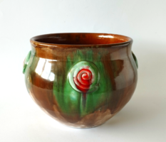 Retro erzsébet Fórizzné Sarai industrial artist juried ceramic large pot