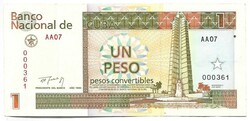 1 konvertibilis peso 1994 Kuba alacsony sorszám 000361