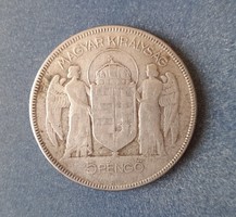Horthy Miklós ezüst 5 pengő 1930