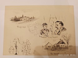 Bornemissza Árpád (1848-1885) 4db tus rajz, hátoldalukon mindegyik szignálva és datálva