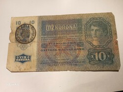 10 Romanian crowns of 1915 overstamped