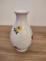 Hollóházi kicsi virágos porcelán váza