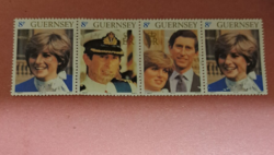 English royal family Diana and Charles stamp