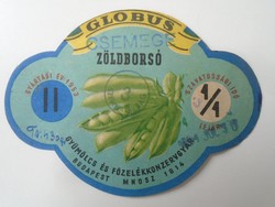 D195744 Zöldborsó konzerv címke  1953