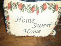 Beautiful woven vintage floral home sweet home throw pillow