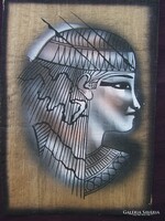 Egyptian woman. Tempera painting on papyrus, 28.5 x 20 cm, in good condition as shown in the picture