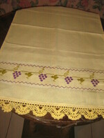 Beautiful special hand crocheted edge embroidered woven vintage Brazilian tablecloth new