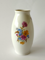 RÉGI SZÉP JELZETT HOLLÓHÁZI PORCELÁN KIS IBOLYA VÁZA
