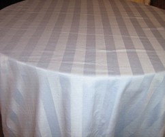 Beautiful special gentian blue striped damask tablecloth