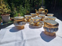 Hollóháza Saxon endre porcelain tea set with gold painting