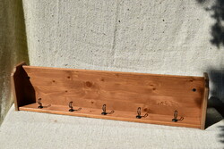 Hanging wall-mounted shelf with bowl, pine 89.5 x 19 x 22.4 cm