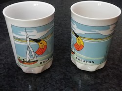 Retro zsolnay balaton mugs, 2 pcs