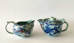 2 Pcs older marked dragon pattern oriental spout