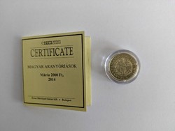 Mária aranyforint (2000ft) 2014 UNC