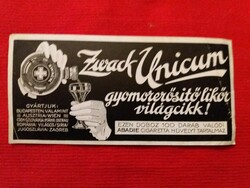 Antique - abadie cigarette sleeve box label / zwack unicum advertisement condition according to the pictures
