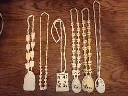 Six bone necklaces in one