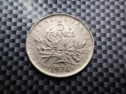 Franciaország 5 frank, 1974