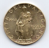 Vatikán 20 Lira, 1958