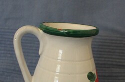 Glazed small ceramic pitcher with spout