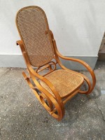 Retro thonet wicker rocking chair
