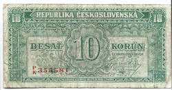 10 Korun crowns 1945 Czechoslovakia