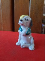 German, Germany Lippelsdorf, Bertram Wagner & Aple sick dog mini porcelain figure.