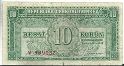 10 Korun crowns 1949 Czechoslovakia
