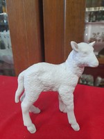 German, Germany wallendorf schaubach kunst bisquit porcelain lamb figurine.