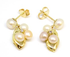 Gold earrings with pearls (zal-au112020)