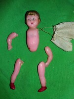 Antik pici 10 cm bakelit játék baba a képek szerint
