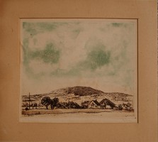 Ősz Dénes (1915-1980): Remetén túl, 1959 - színes rézkarc
