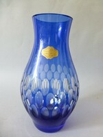 Csodaszép kék ólomkristály váza