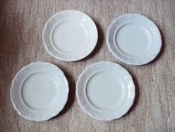 Porcelán régi süteményes tányér kis tányér Zsolnay, Pécs 4 db, inda mintás