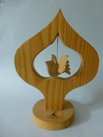 Retro wooden bird ornament