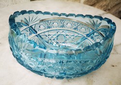 Polished crystal glass for a beautiful colorful blue table