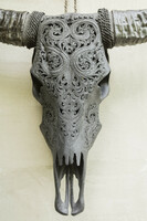 Buffalo trophy - hand carved