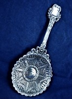 GYÖNYÖRŰ, ANTIK, EZÜST SZŰRŐ KANÁL, NÉMETORSZÁG, CA. 1890!!!