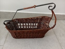 Wine rack, wine rack basket made of cane, wicker wine rack basket