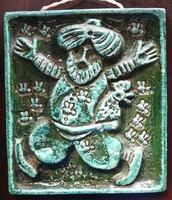 Turkish Basa - zsolnay ? ceramic wall plaque