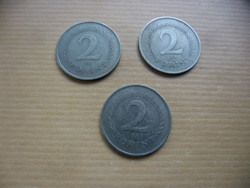 Ritkább 1963 as 2 Forint /  3 db /