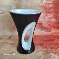 Art deco fekete fehér porcelán váza